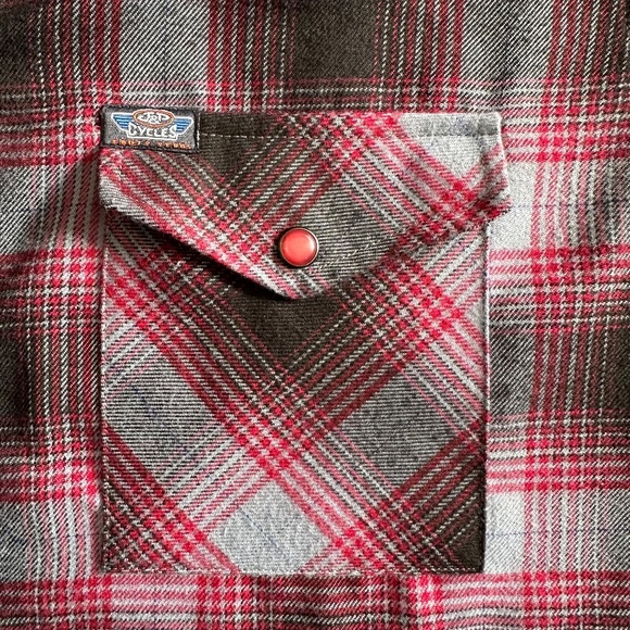 Rare Women's Dixxon Maroon Plaid Flannel - J&P Cycles 40th Anniversary - Medium - Picture 6 of 9